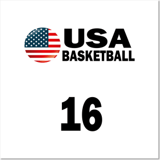 USA Basketball Number 16 T-shirt Design Posters and Art